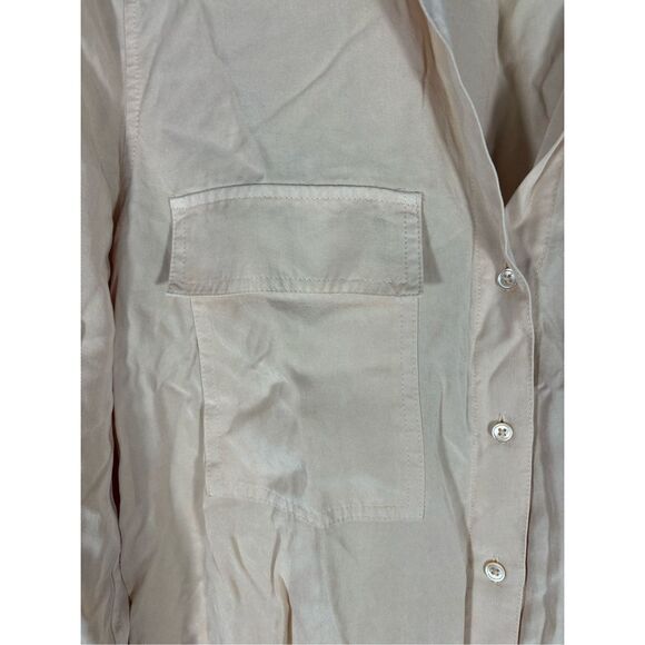 Babton Top Babaton UTILITY SHIRT Peach Button Front Long Sleeve size S - Picture 3 of 7